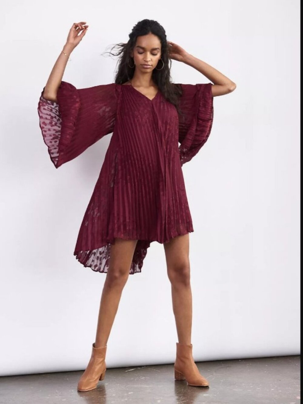 NWT Anthropologie Toulon Accordion Pleated Mini Dress S